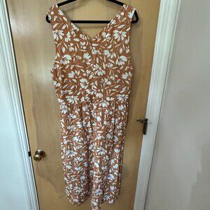 Ann Taylor yellow and white linen sundress